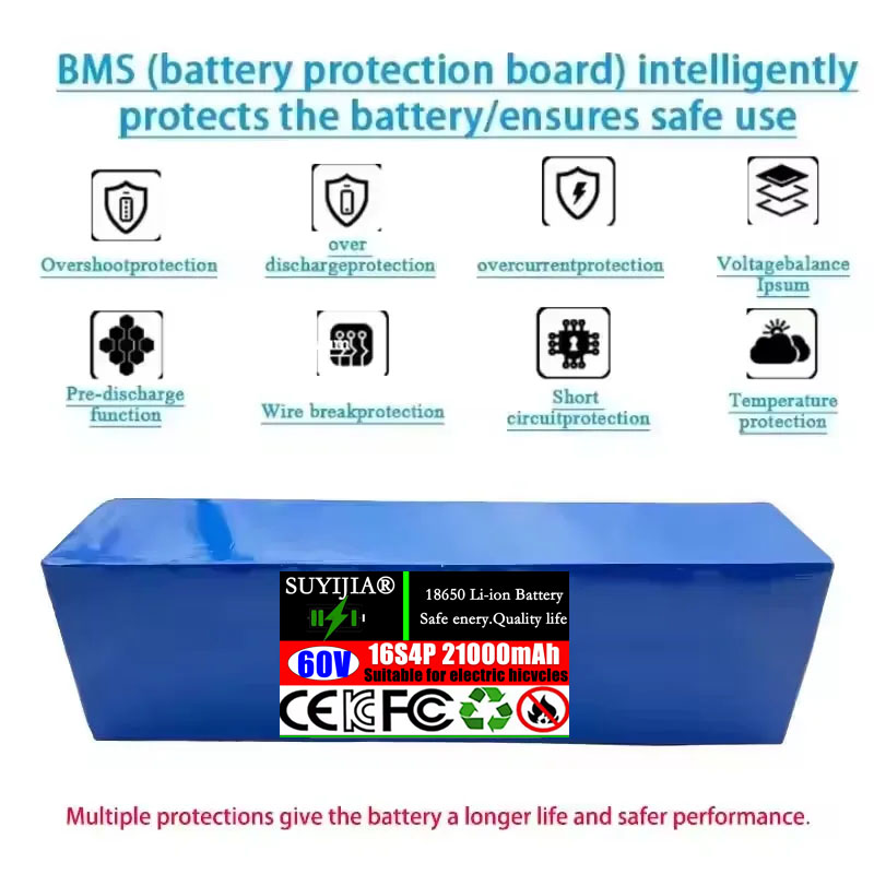 60V 21Ah New 18650 16S4P 1800W - đánh giá và giá 60V 30Ah Electric Scooter Battery