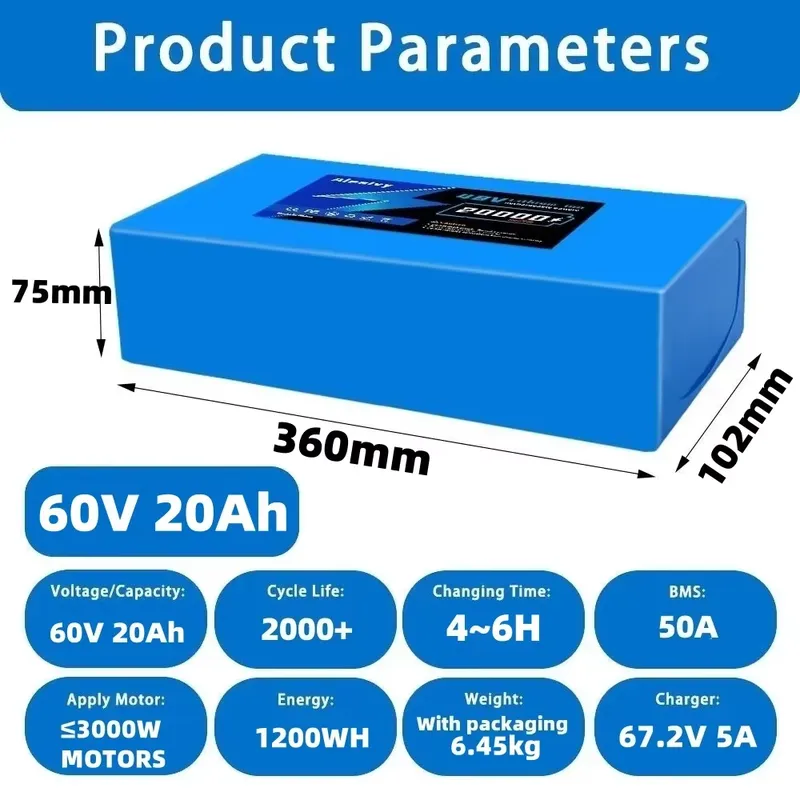  60V 20AH 30AH 21700 Lithium B - đánh giá và giá 60V 30Ah Electric Scooter Battery