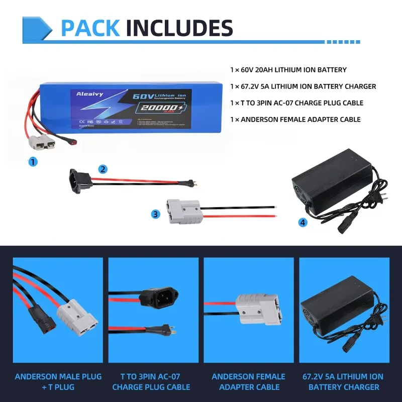  60V 20AH 30AH 21700 Lithium B - đánh giá và giá 60V 30Ah Electric Scooter Battery